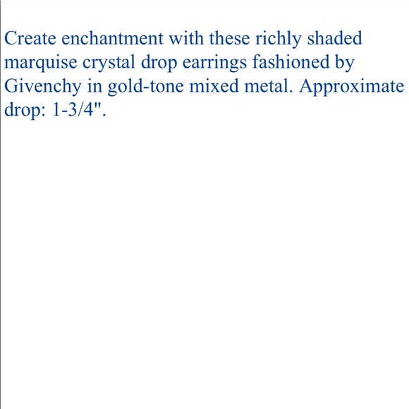 GIVENCHY GOLD-GOLD MARQUISE DROP EARRINGS - Picture 3 of 3